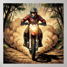 Damm & Beslutsamhet Full Gas Motocross Poster
