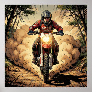 Damm & Beslutsamhet Full Gas Motocross Poster