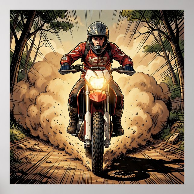 Damm & Beslutsamhet Full Gas Motocross Poster (Framsidan)