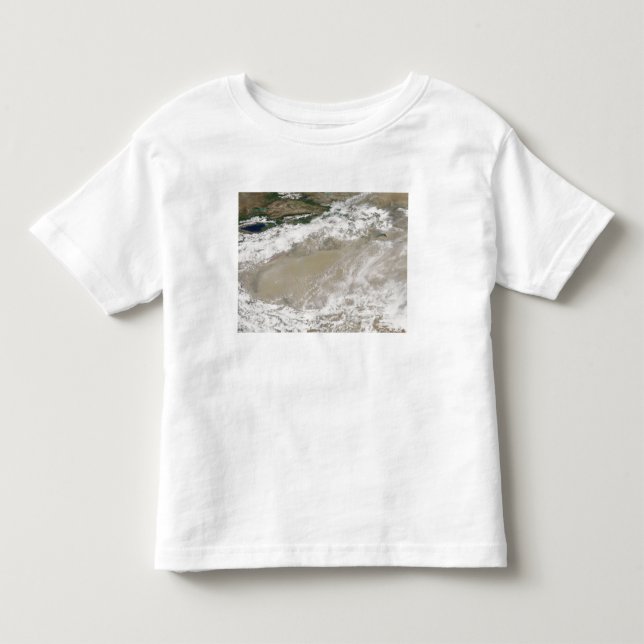 Damm och moln som är huggna över Taklimakan Des Tee Shirt (Framsida)