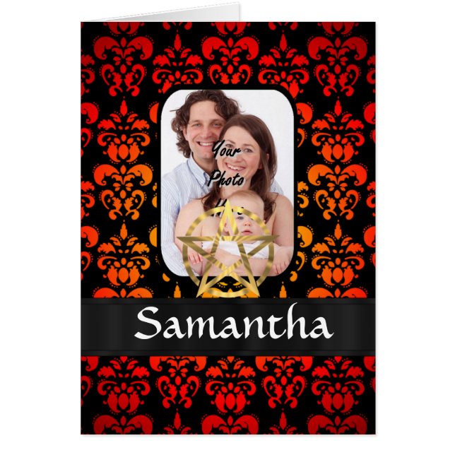 Damm och pentaklor hälsningskort (Framsidan)