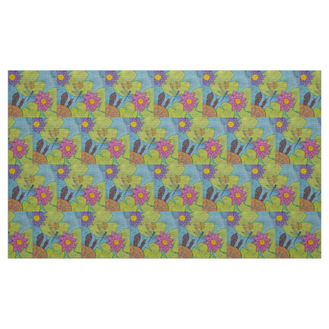 Damm scen - polyester vävd tyg (Fat Quarter)