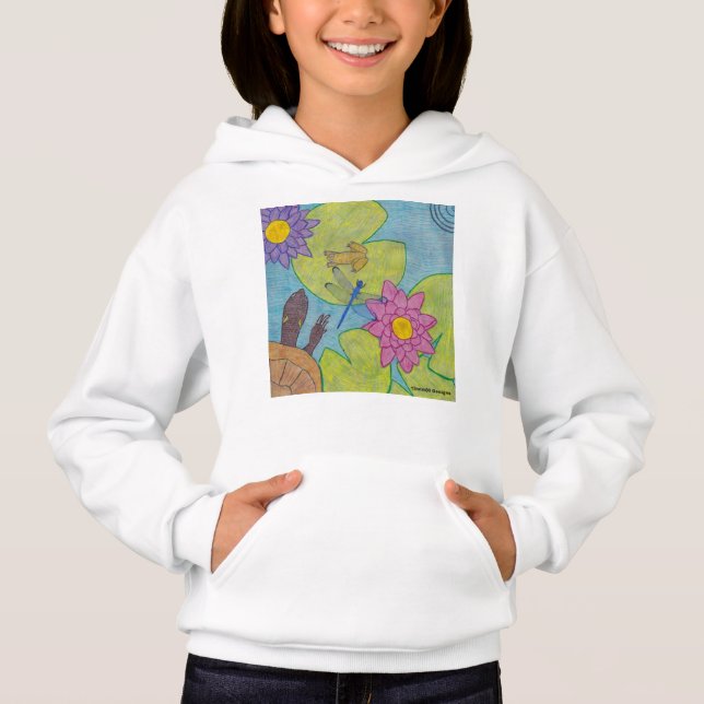 Damm scen (vit) - Flickans hoodie T Shirt (Framsida)