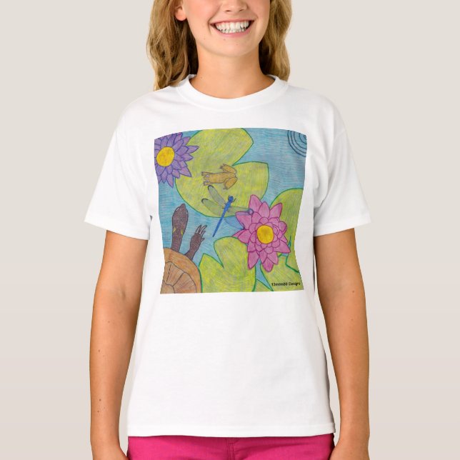 Damm scen (vit) - Flickas grundläggande t-shirt (Framsida)