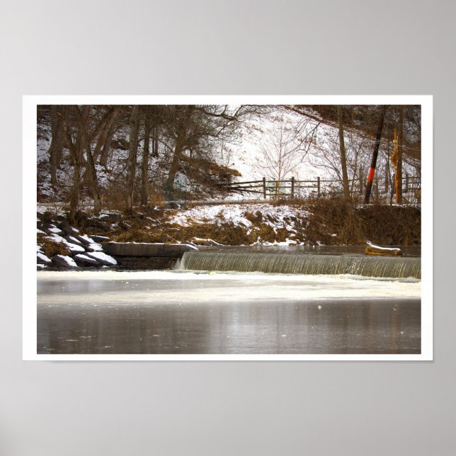 Damm vattenfall fotoaffisch poster (Framsidan)