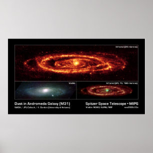Damma av i Andromedagalaxen (M31) - Spitzer Poster