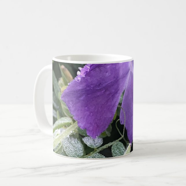 Dammade violer kaffemugg (Framsida vänster)