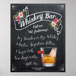 Dammal cocktail-whisky pub-skylt bröllop poster
