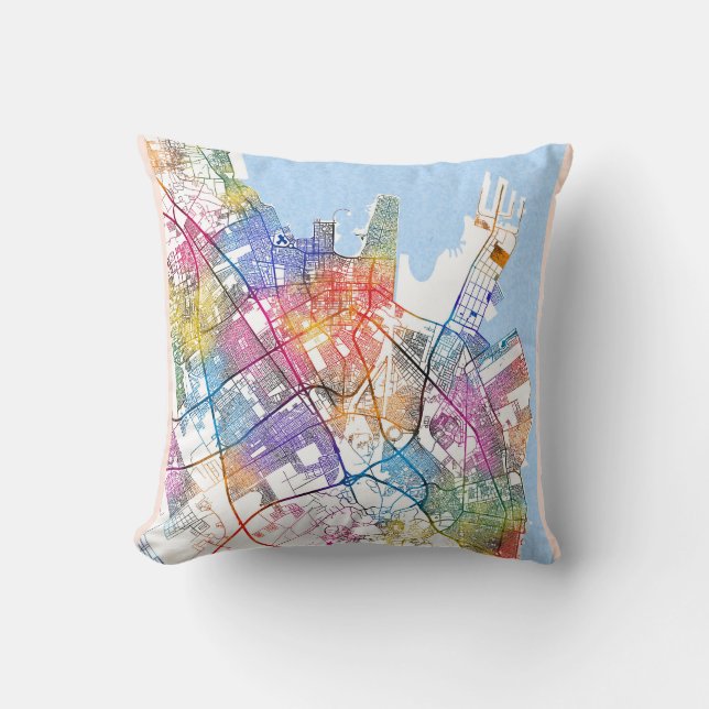 Dammam Saudi Arabia City Map Kudde (Framsida)