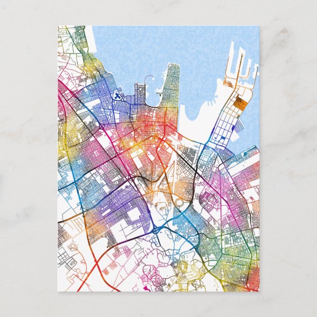 Dammam Saudi Arabia City Map Vykort (Framsida)