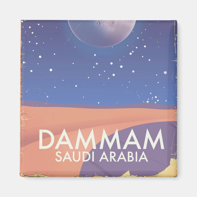 Dammam Saudiarabien Travel-affisch Magnet (Framsidan)