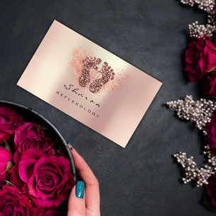 Dammar av rosa guld- glitter för visitkort