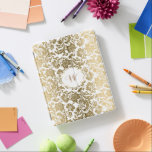 Dammar för guld och vit vintage iPad skydd<br><div class="desc">Föroreningar i elegant guld och vit vintage blommigt med monogram för guld och vitt ram och anpassade.</div>
