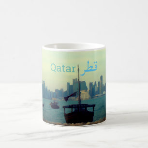 Dammar i Doha-hamn - målning Kaffemugg