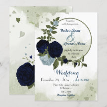 Dammbildande blå blommor i marin krans bröllop