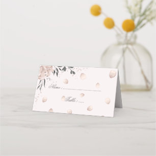 Dammbildande rosa Blomsvart löv och bläckfisk Placeringskort