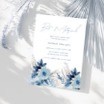 Dammblå akvarellblommor Bat Mitzvah Inbjudningar<br><div class="desc">Dammblå akvarellblommor Bat Mitzvah-inbjudan
Se matchande samling i Niche and Nest Store</div>