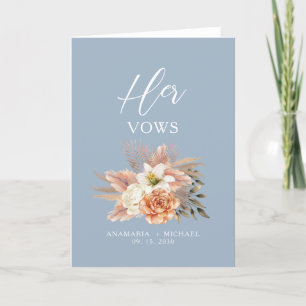 Dammblå Blommig Hennes Löftes Broschyr Helgkort