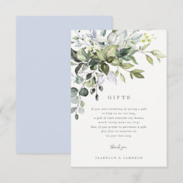 Dammblå blommig presentkort inbjudningar