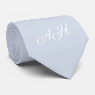 Dammblå bröllopsgäst monogram initialer  slips
