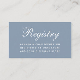 Dammblå Bröllopspresentregistrering Enkel Kalligra Tilläggskort