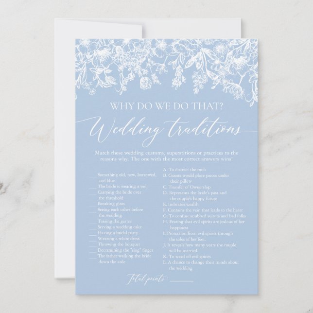 Dammblå bröllopstraditioner - Brudtärna-leken Inbjudningar (Framsida)