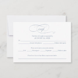 Dammblå Enkel Elegant Bröllops-RSVP-kort OSA Kort