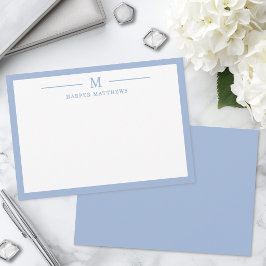 Dammblå Enkel Klassisk Personlig Stationery Anteckningskort