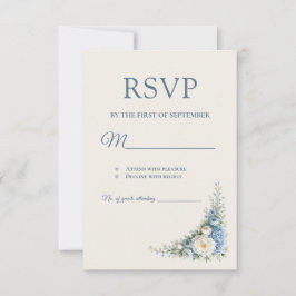 Dammblå europeisk RSVP-kort OSA Kort