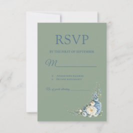 Dammblå europeisk RSVP-kort OSA Kort