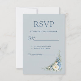 Dammblå europeisk RSVP-kort OSA Kort