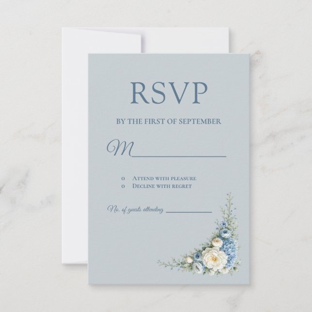 Dammblå europeisk RSVP-kort OSA Kort (Framsida)