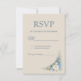 Dammblå europeisk RSVP-kort OSA Kort