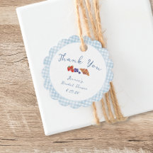 Dammblå Gingham Brunch Bröllopsfest Tack