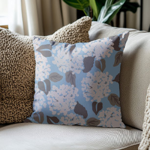 Dammblå Hydrangea Kuddslang Kudde