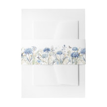 Dammblå Hydrangea Vildblomma Bröllopsinbjudan