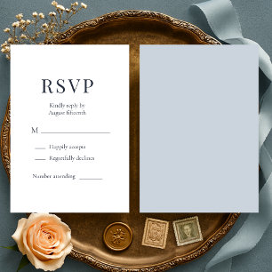 Dammblå minimalistisk bröllops-RSVP OSA Kort