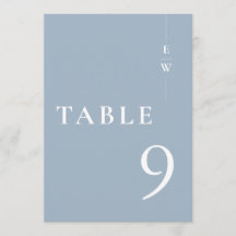 Dammblå minimalistisk modern monogram bordskort
