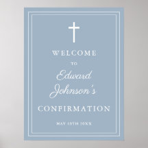 Dammblå modern gränsbekräftelse välkomstskylt