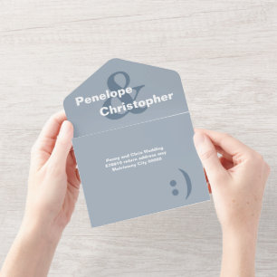 Dammblå Modern Typografi Stora Symboler Bröllop