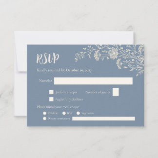 Dammblå Periwinkle Vildblomma Bröllop RSVP-kort OSA Kort