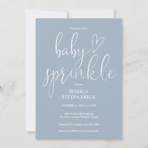 Dammblå QR-kod för baby shower i ett paket Inbjudningar