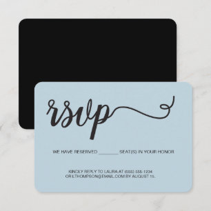 Dammblå Reserverad plats RSVP utan postsändning Tilläggskort