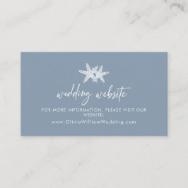 Dammblå Strandstjärna Bröllopswebbplats Tilläggskort