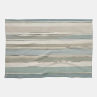 Dammblå Teal Salvia Beige Randig Kökshandduk