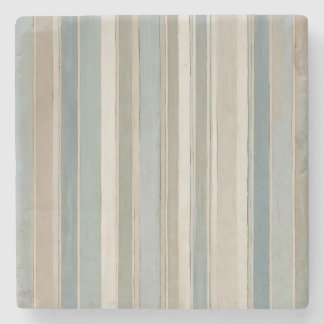Dammblå Teal Salvia Beige Randig Stenunderlägg