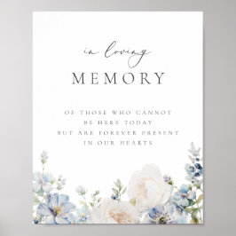 Dammblå Trädgårdsblommor Till Minne Poster