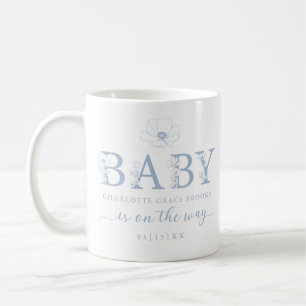 Dammblå vildblomma bebisar-announcement kaffemug kaffemugg