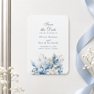 Dammblå Vildblomma Spara datum Magnet