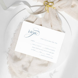 Dammblå Vintage Crest RSVP Tilläggskort